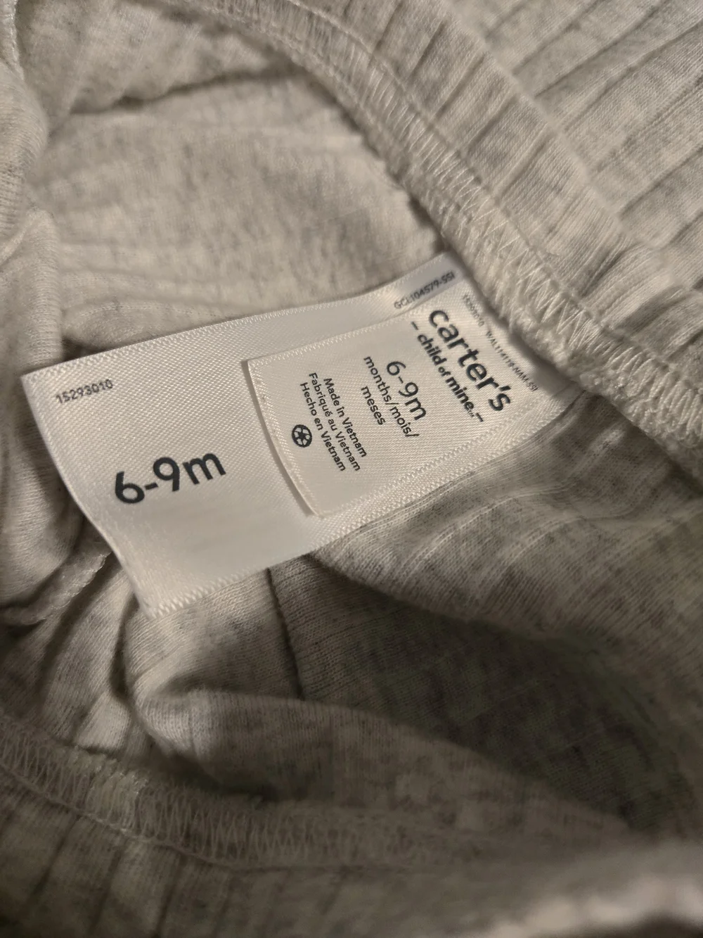 Carter's Heather Light Gray Ribbed 2-Piece Pj And Lounge Set